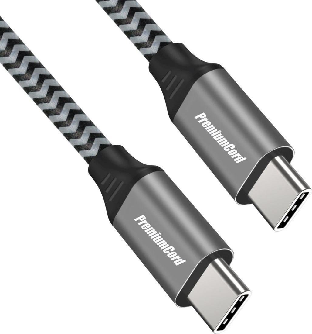 Kabllo USB PremiumCord ku31cw05, USB C në USB C, 0.5 m, e zezë gri