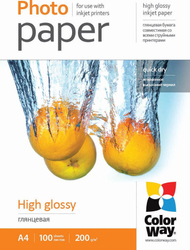 Letër fotografike ColorWay High Glossy, A4, 200 g/m², 100 fletë