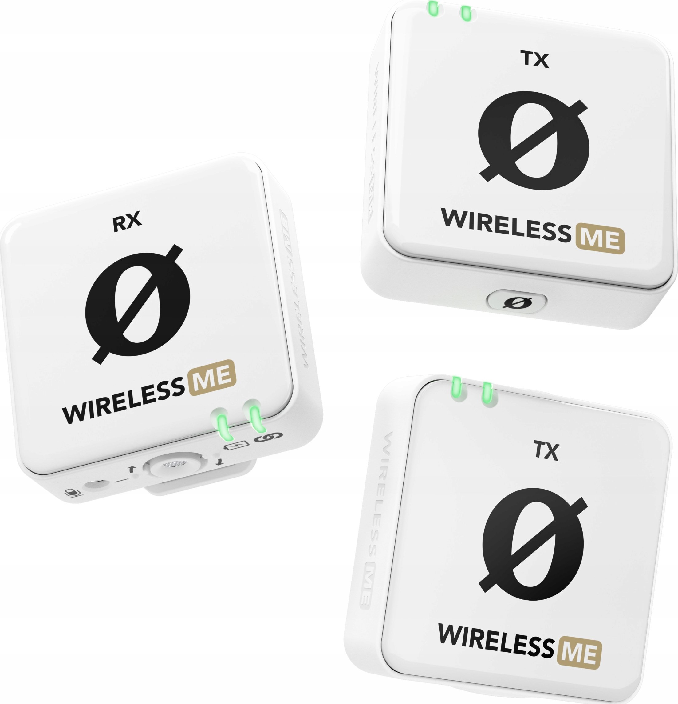 Mikrofon pa tela Rode Wireless ME Dual, sistem dykanalësh, USB C, i bardhë