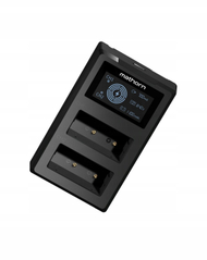 Karikues dykanalësh për bateri Mathorn MBC-D105, USB-C, për Canon LP-E12, i zi