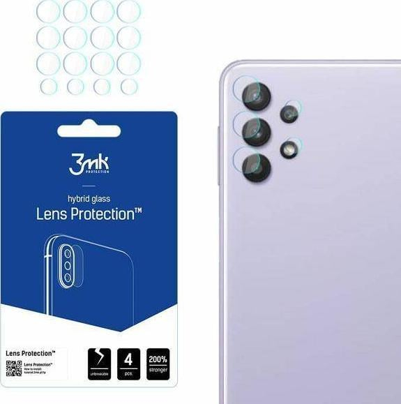 Mbrojtës kamere 3MK Lens Protect për Samsung A33 5G, set 4 copë, transparent