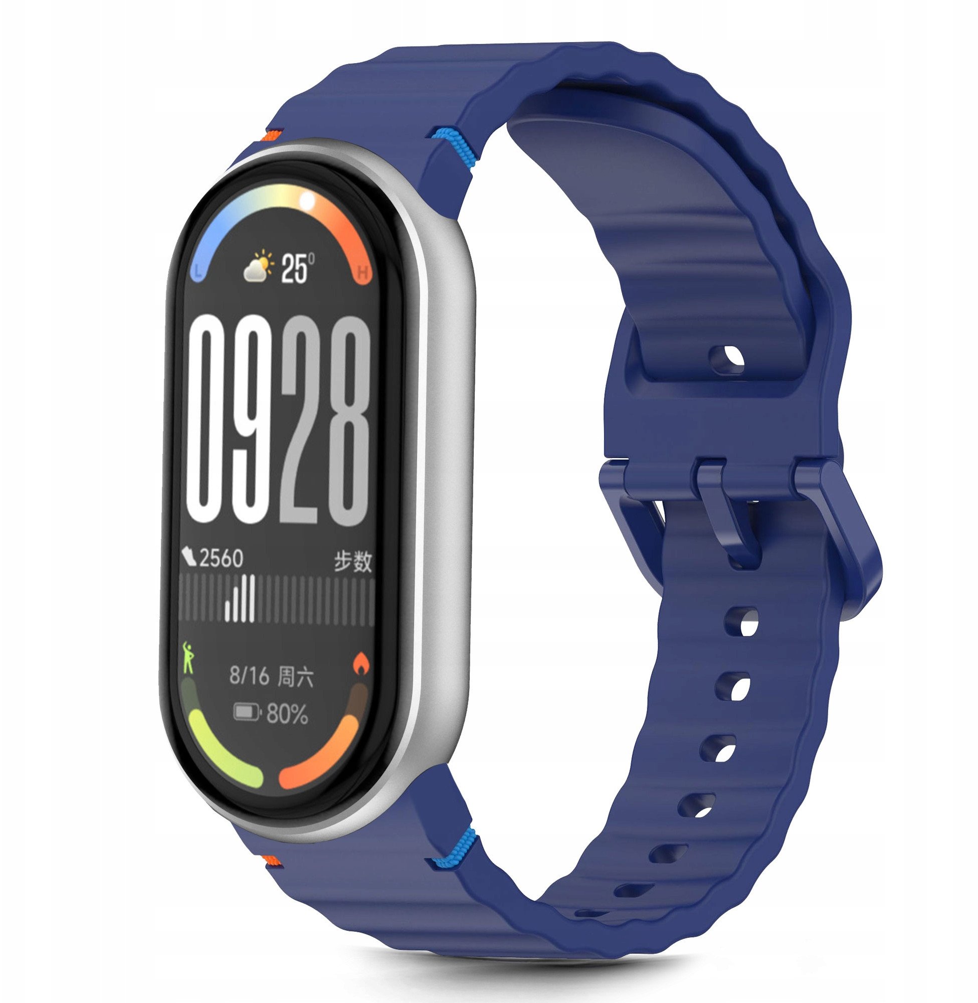 Rrip ore Tech-Protect Silicone Sports, për Xiaomi Smart Band 8 9 10 NFC, silikon, blu