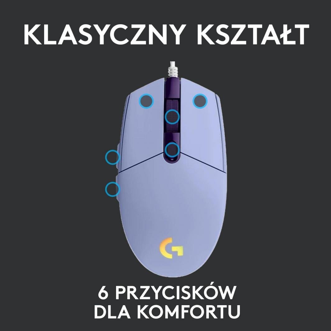 Maus Logitech G102 Lightsync vjollcë (910-005854)