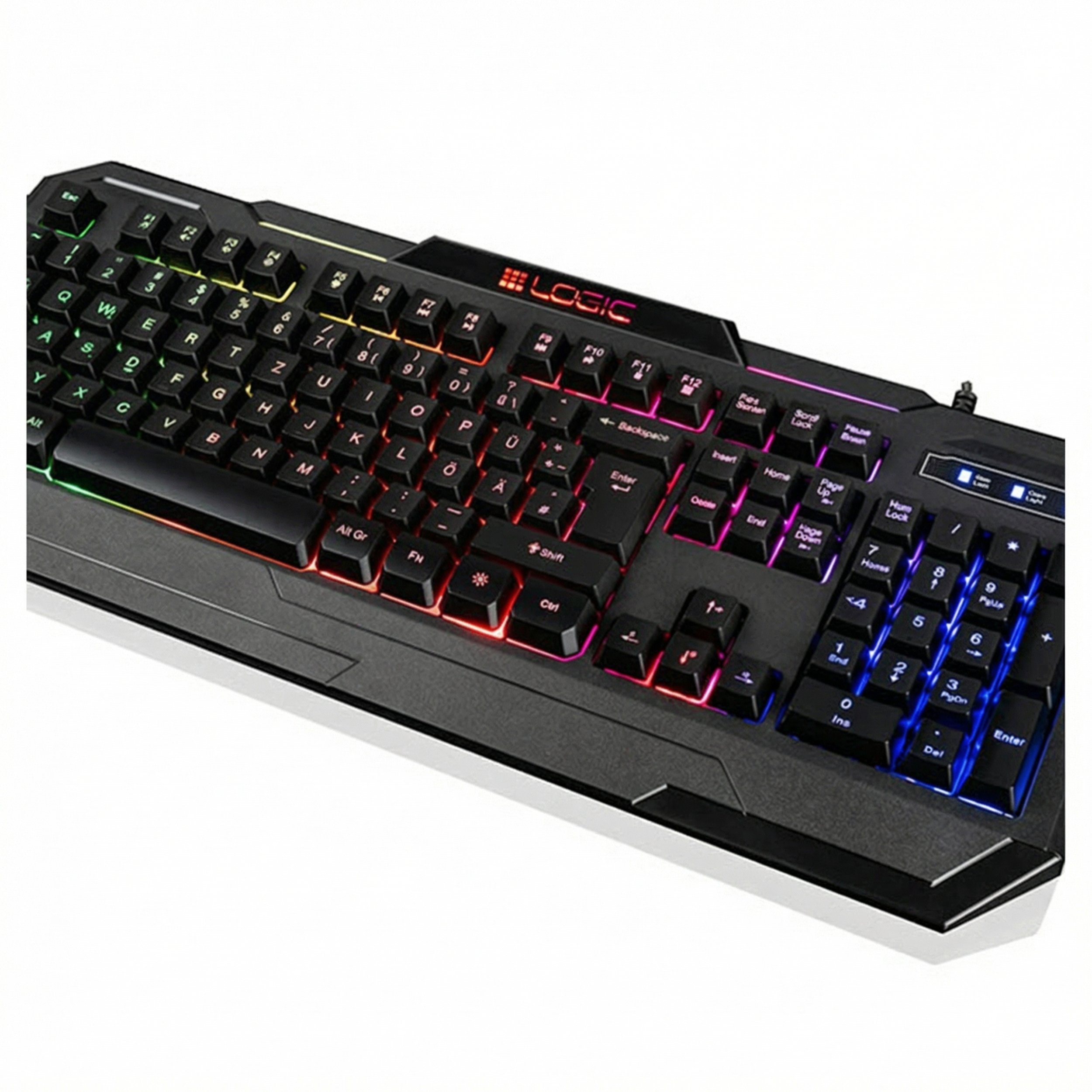 Tastierë gaming LOGIC LC-STARR-TWO, USB, ndriçim RGB, QWERTZ DE, e zezë