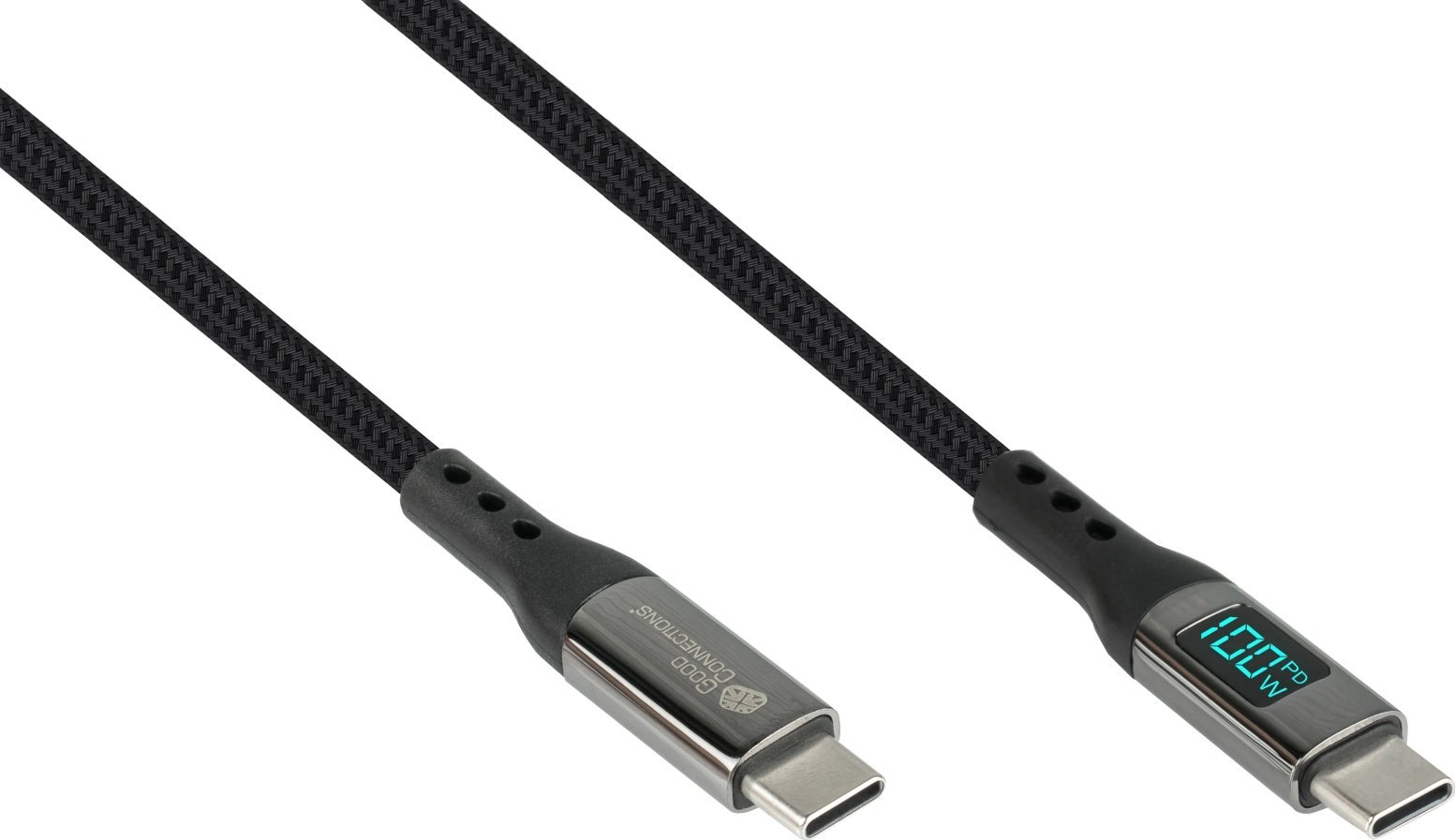 Kabllo USB Alcasa 2213-D010S, USB C në USB C, 1m, USB 2.0, grafit