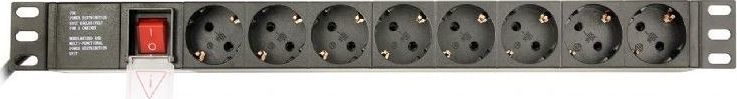 Kabllo zgjatëse Gembird Schuko me 8 priza, 3m, e zezë