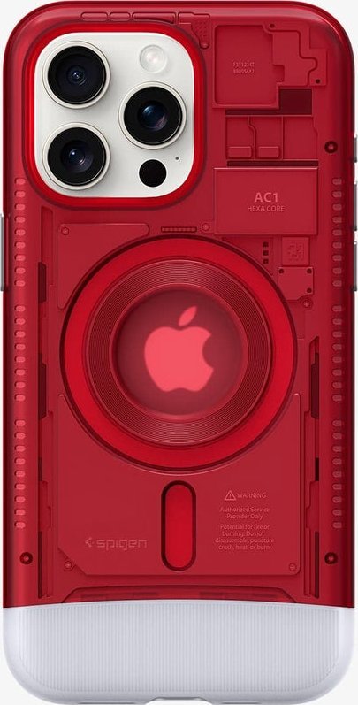 Mbulesë telefoni Spigen Classic C1 MagSafe, për iPhone 15 Pro, ruby