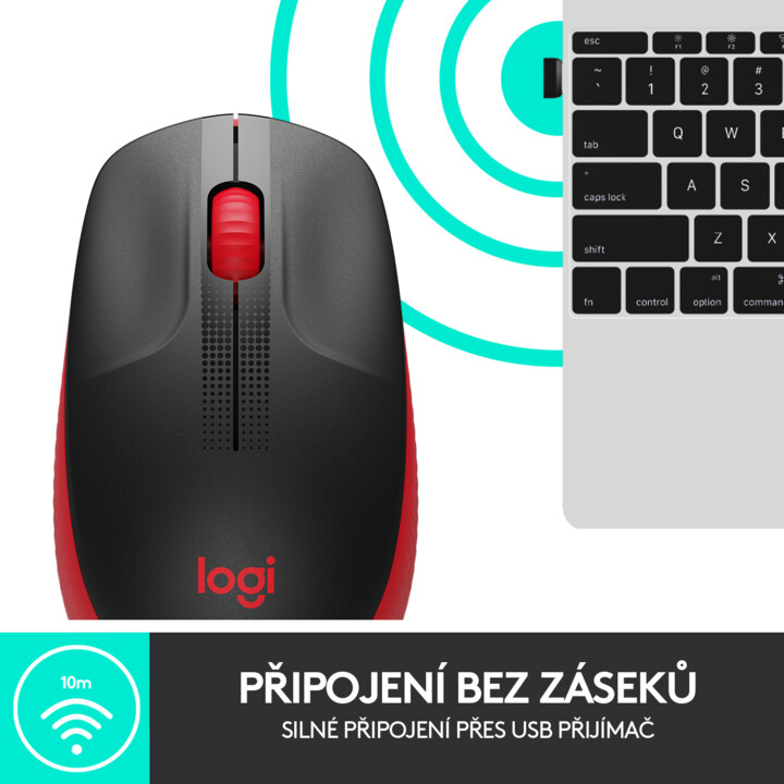 Maus Logitech M190, i kuq