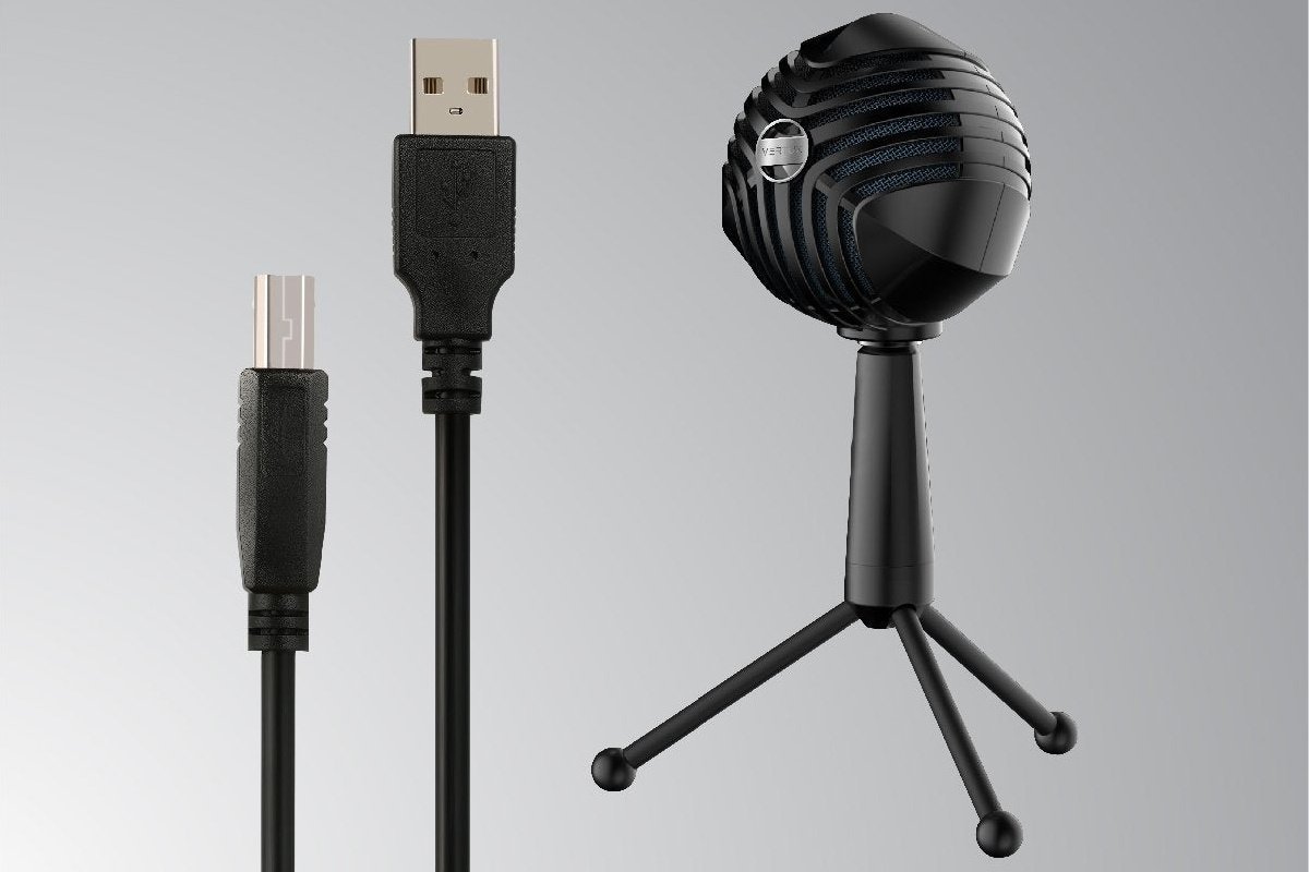 Mikrofon Vertux Sphere, digjital profesional, kardioid, i zi