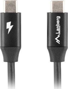 Kabllo USB Lanberg CA-CMCM-40CU-0018-BK, USB-C në USB-C, 1.8m, 60W, e zezë