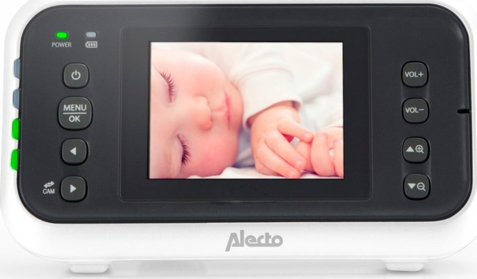 Monitor bebi Alecto DVM-75, ekran 2.4", rreze deri 300m, i bardhë