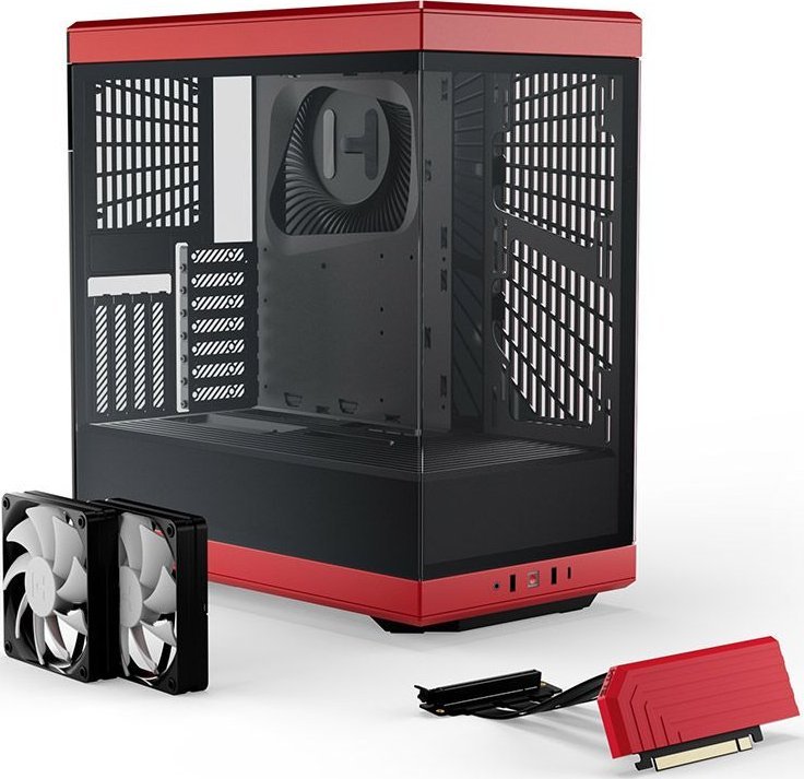 Kasë Hyte Y40, e zezë dhe e kuqe, Midi Tower