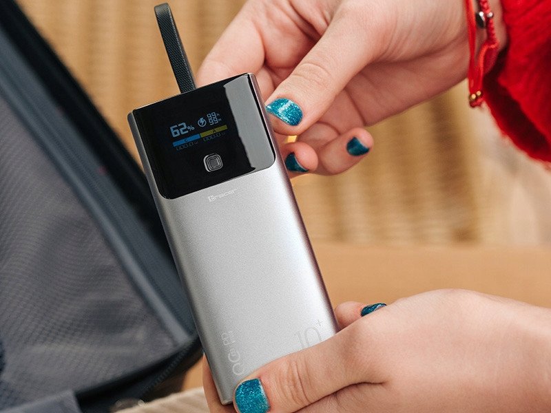 Power bank Tracer Comet, 10000 mAh, PD QC 22.5W, gri