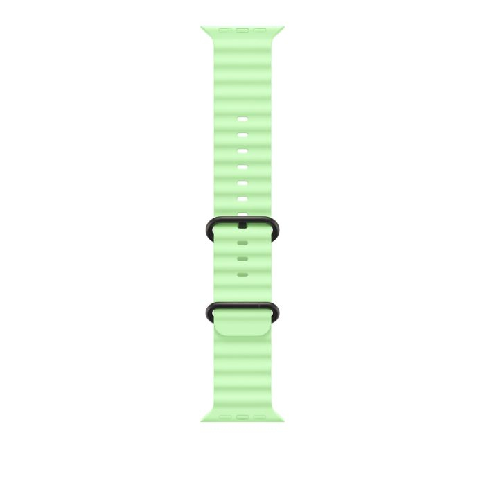 Apple Watch 49mm Band, Neon Green Ocean Band Extension, Black Titanium Finish