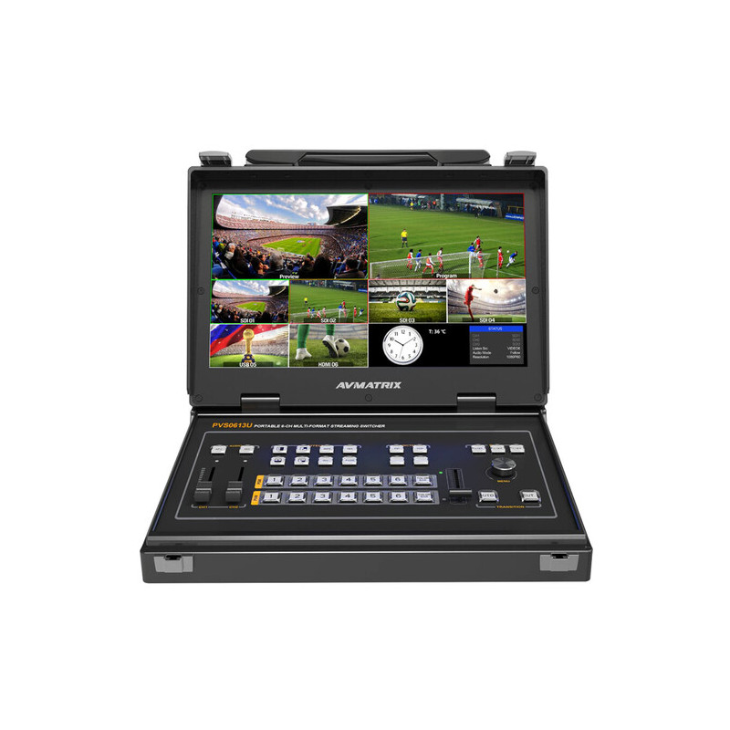 AVMATRIX Portable 6-Ch SDI/HDMI 13.3" Streaming Switcher