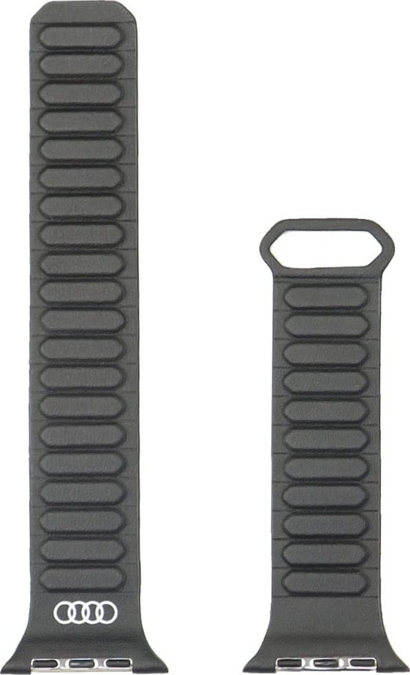 Rrip për Apple Watch Audi Logo, lëkurë sintetike, 44 45 46 49 mm, i zi