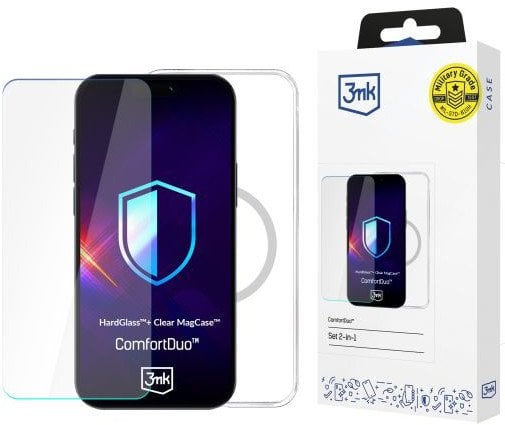Maskë telefoni 3MK ComfortDuo Clear MagCase për iPhone 16 Pro, MagSafe, transparente