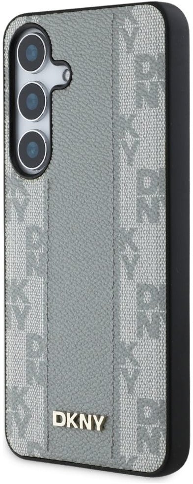 Навлака DKNY Leather MagSafe Case за Samsung Galaxy S25, мотив шах, беж