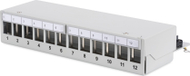 Пач панел за биро Digitus, 12 порти, RJ45, црн