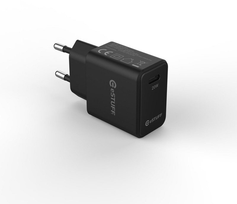 Karikues USB ESTUFF USB-C Charger EU PD, 20W, 1x USB-C, i bardhë