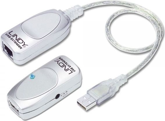 Адаптер Lindy USB до RJ45, сребрен