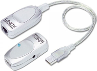 Адаптер Lindy USB до RJ45, сребрен