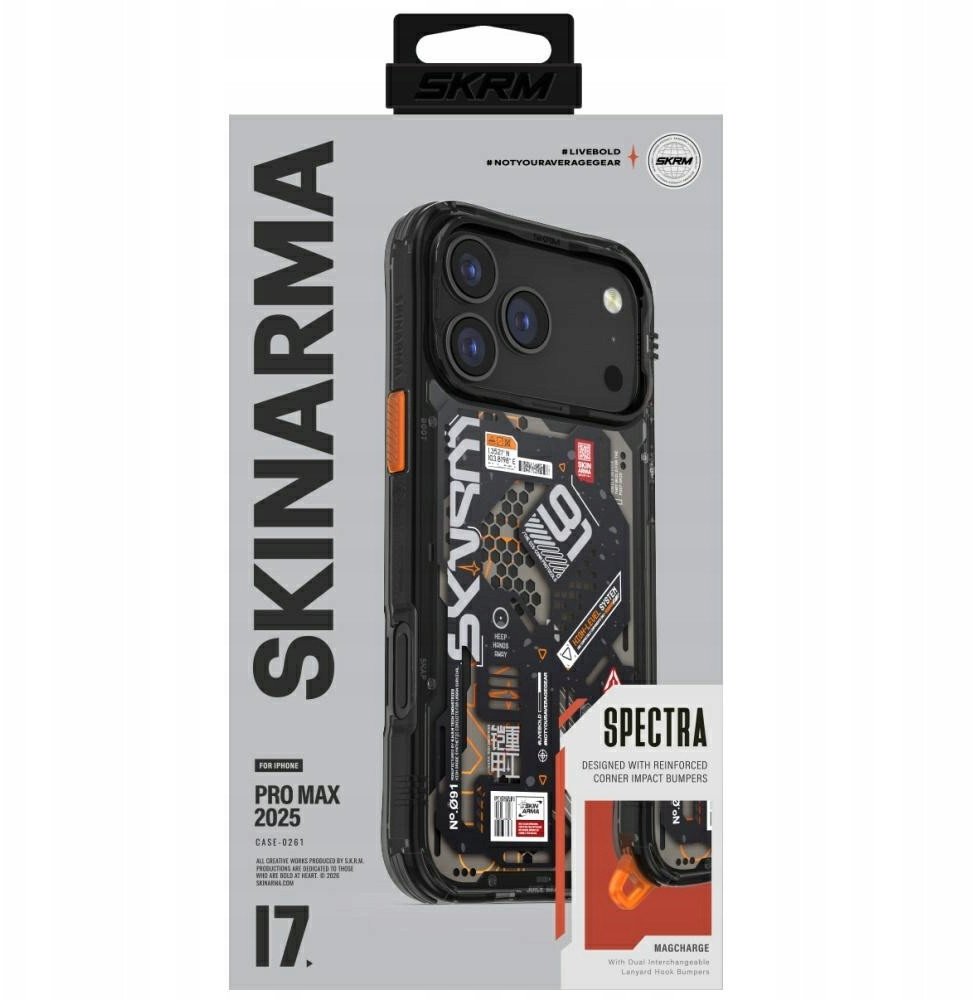Këllëf telefoni Skinarma Spectra për iPhone 17 Pro Max, magnetik, i zi