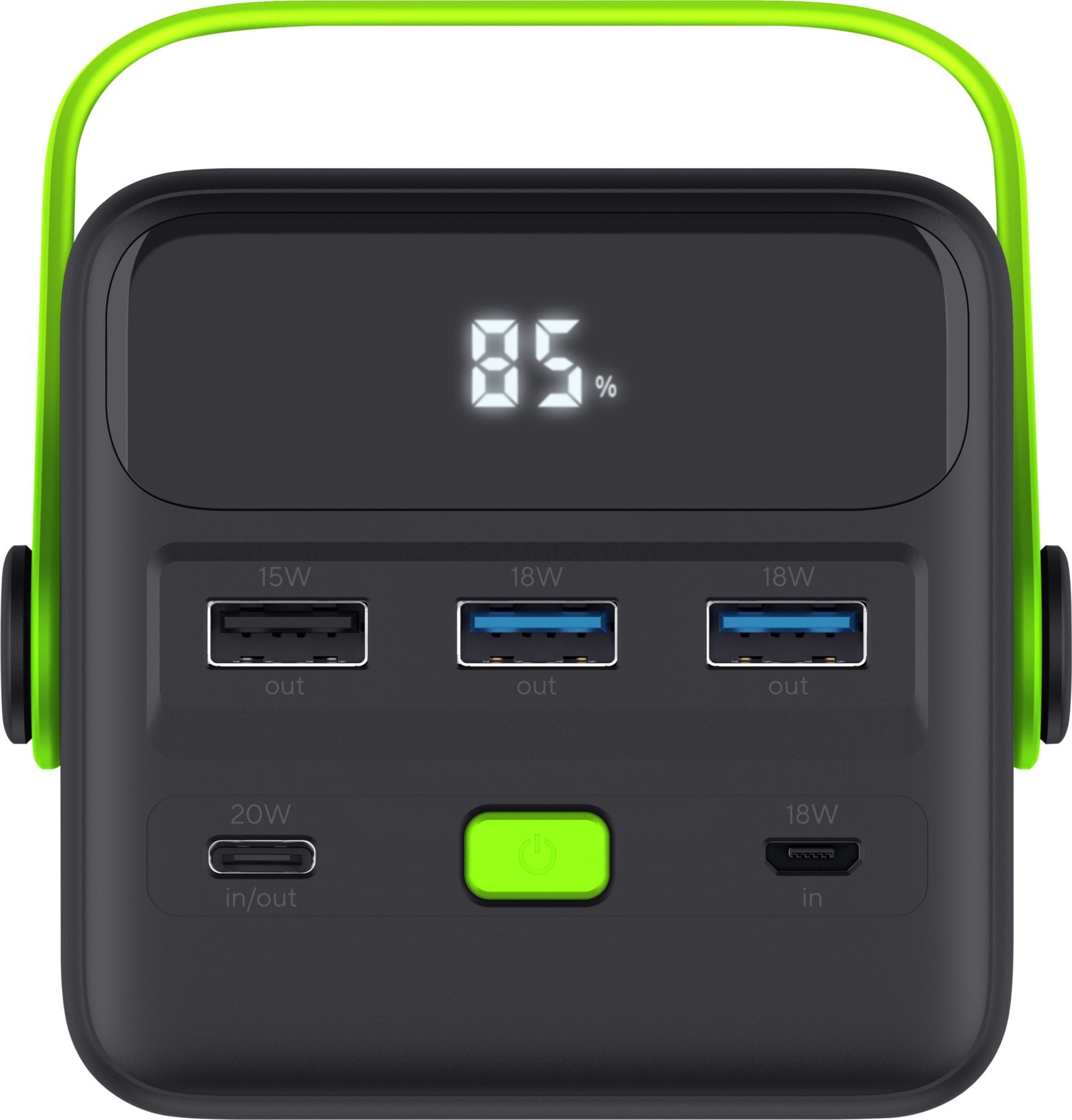 Надворешна батерија Trust Redoh XXL, екран, излез USB и USB C, црна