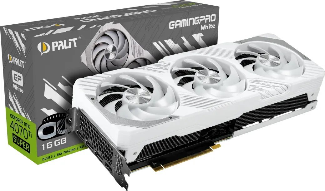 Kartelë grafike Palit GeForce RTX 4070 Ti SUPER GamingPro White OC 16GB GDDR6X