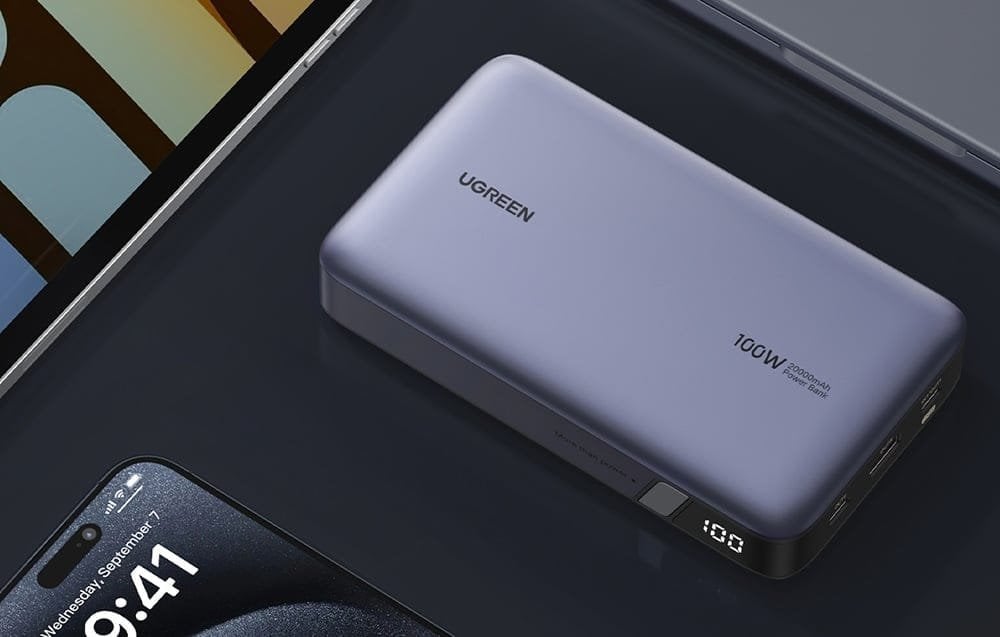 Karikues portativ Ugreen 25188, 20000mAh, PD 100W, gri