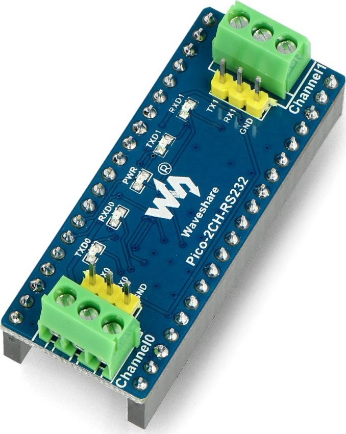 Modul RS232 Waveshare 19979, 2 kanale, SP3232EEN, për Raspberry Pi Pico