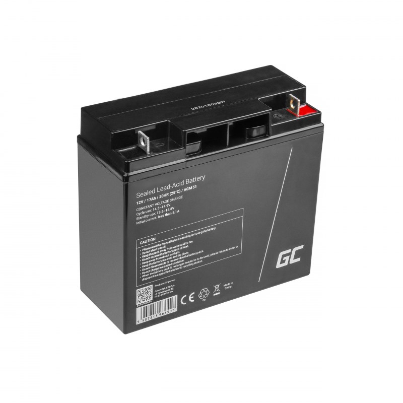 Bateri AGM Green Cell AGM51, 12V, 17Ah, e zezë