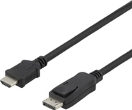 Kabllo video Deltaco DP-3030-K, DisplayPort në HDMI, 3m, 4K UHD, e zezë