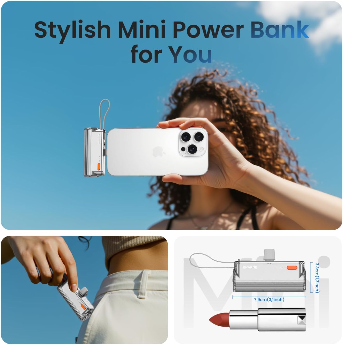 [OUTLET] Powerbank SHARGE Flow Mini 2, 5000mAh, i argjendtë