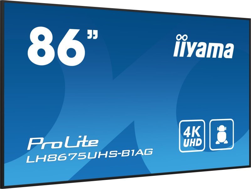 Monitor profesional Iiyama LH8675UHS-B1AG, 86", 4K UHD, i zi