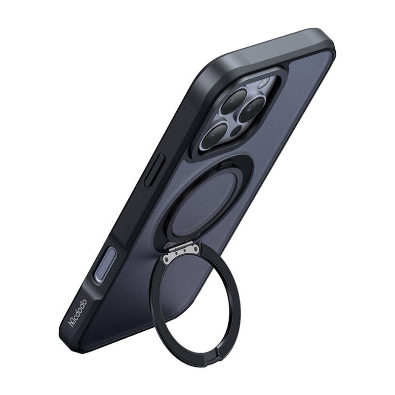 Mbulesë telefoni Mcdodo PC-4932 për iPhone 16 Pro, MagSafe, me këmbë mbajtëse, e zezë