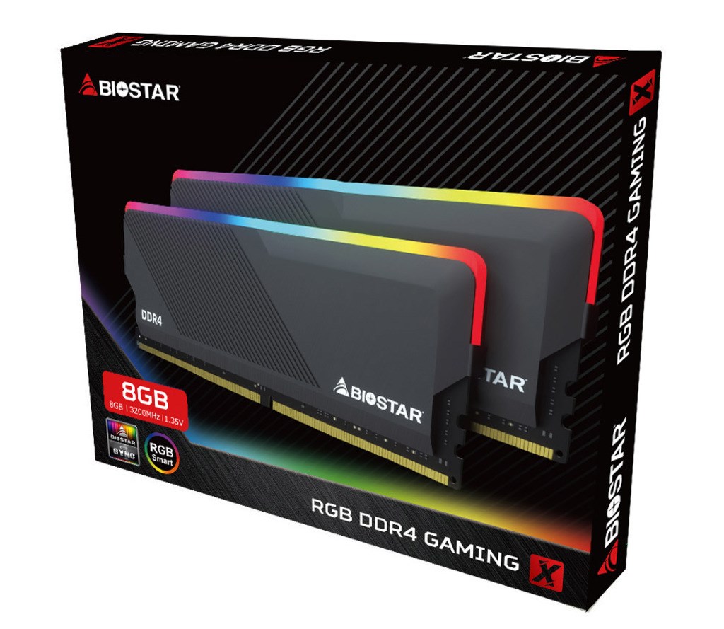 Memorie RAM Biostar Gaming X RGB, 8GB, DDR4, 3200 MHz, e zezë