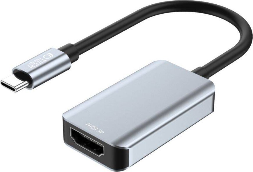 Адаптер кабел USB C во HDMI Tech Protect UltraBoost, 4K 60Hz, алуминиум, сив
