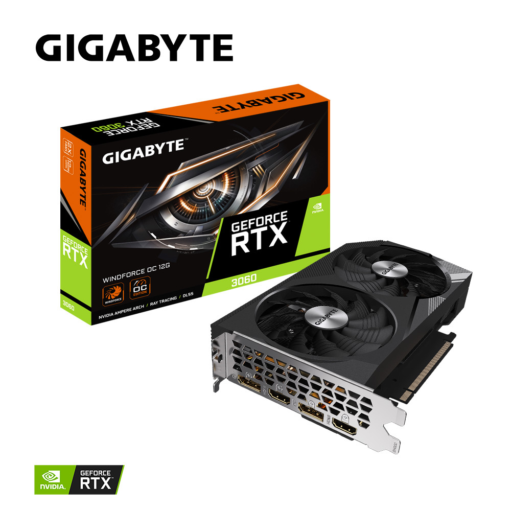 Kartë grafike Gigabyte GeForce RTX 3060 WINDFORCE OC 12G, 12GB GDDR6, 192 bit, e zezë