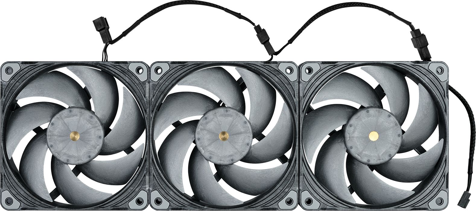 Вентилатор за компјутер Phanteks T30 PWM, 120 mm, сет 3 парчиња, црн