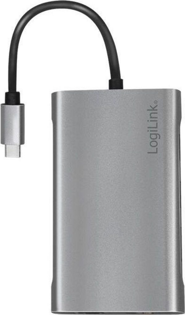 Docking station LogiLink UA0383, USB C 10 in 1, Power Delivery, argjendtë