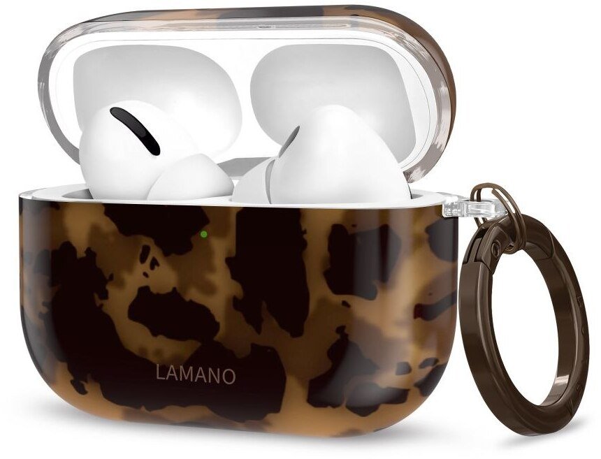 Mbulesë Tech-Protect Lamano për Apple AirPods Pro 3, dizajn Panther, kafe