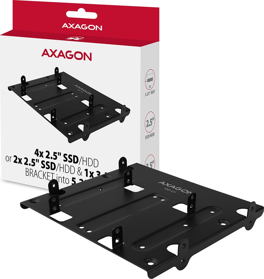 Kornizë montimi Axagon RHD-435, për 4x 2.5" ose 2x 2.5" + 1x 3.5", metalike
