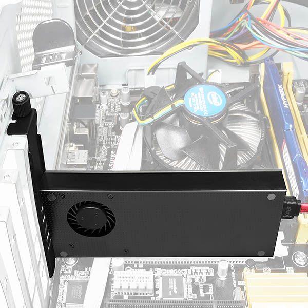 [OUTLET] Përshtatës Axagon PCI-E x4 to 2x M.2 NVMe dhe ftohje aktive SATA