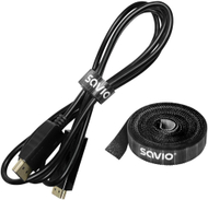 Организер лента за кабли Savio OC-07, Велкро, 14mm, 10m, црна