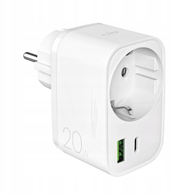 Karikues USB Puro 20W Power Delivery, 1x USB C, 1x USB A, i bardhë