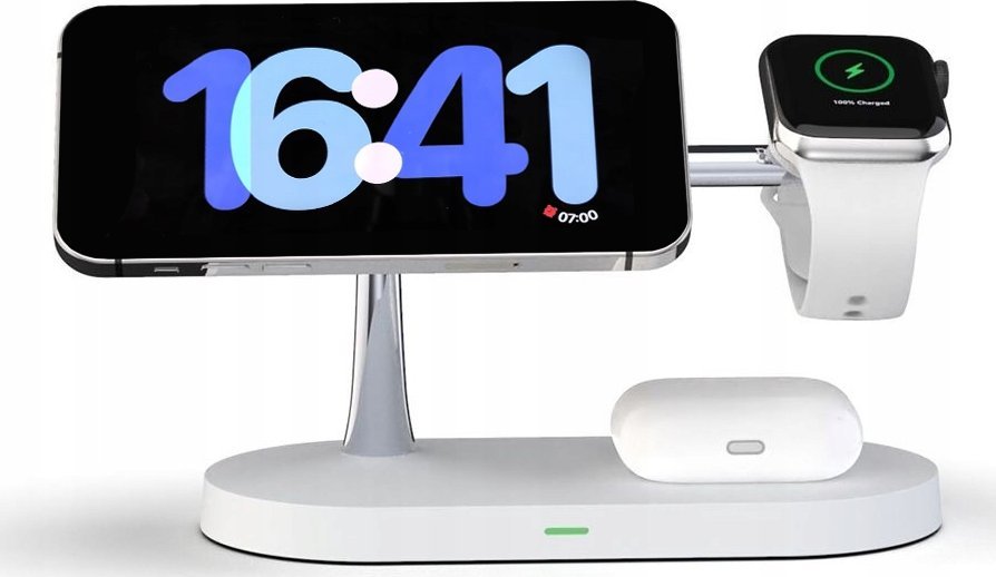 Karikues wireless Blow WCH-08, 15W, 3 në 1, i bardhë