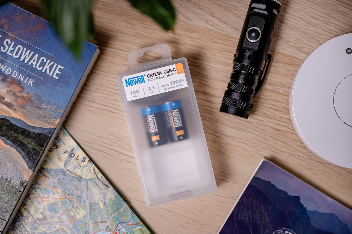 Bateri e rikarikueshme Newell CR123A USB-C, 700 mAh, set 2 copë