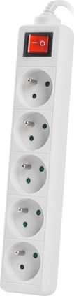 Shirit rryme Lanberg PS1-05E-0300-W, 5 presa, kabllo 3m, i bardhë