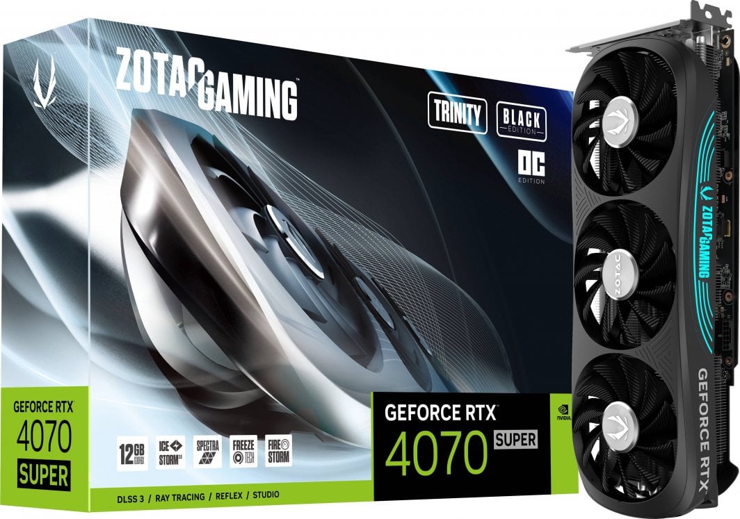 Kartelë grafike Zotac Gaming GeForce RTX 4070 SUPER Trinity OC Black 12GB GDDR6X